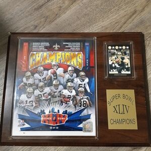 Super Bowl XLIV Champions Plaque with Team Photo